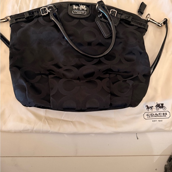 Coach Handbags - Coach Black Signature Shoulder Bag